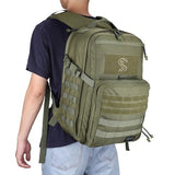 Snacam Military Tactical Backpack for Men, Molle Army Rucksack Pack, Bug Out Bag, Laptop Compartment, 30L (Green)