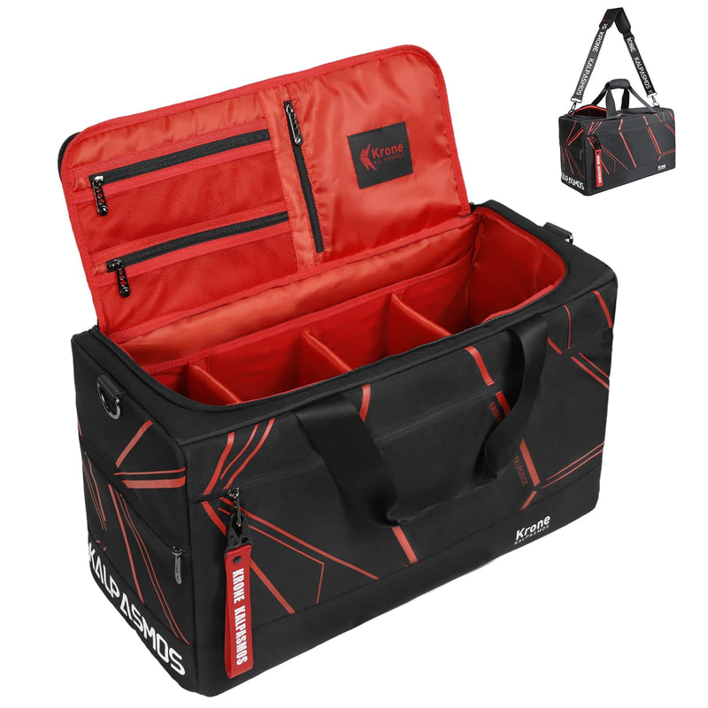 Sneaker Bag for Travel/Sneakerhead gift, A Multi - functional Travel Duffel Bag with 3 Adjustable Dividers, & Shoulder Strap,Made of Nylon, Krone Kalpasmos Signature Edition, Future Red