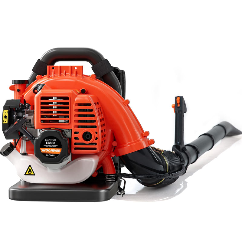 Snoonwee Backpack Leaf Blower Gas Powered – Commercial 52cc 2 - Stroke Engine, 200 MPH & 550 CFM Heavy Duty Blower for Lawn Care, Debris & Snow (A808 - 2)