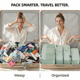 SOARSAIL 4 Piece Compression Packing Cubes for 3–7 Day Travel, Lightweight Travel Organizers with Breathable Mesh, Double - Zipper Packing Cubes for Carry - On & Suitcases (Light Green)