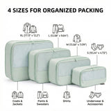 SOARSAIL 4 Piece Compression Packing Cubes for 3–7 Day Travel, Lightweight Travel Organizers with Breathable Mesh, Double - Zipper Packing Cubes for Carry - On & Suitcases (Light Green)