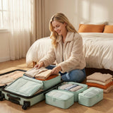 SOARSAIL 4 Piece Compression Packing Cubes for 3–7 Day Travel, Lightweight Travel Organizers with Breathable Mesh, Double - Zipper Packing Cubes for Carry - On & Suitcases (Light Green)