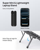 SODI [Ultra Compact] Foldable & Portable Laptop Stand for Desk, Lightweight Tablet Stand for Business Travel, Library, Cafe, 6 Level Height Ergonomic Aluminum Computer Holder for 10 - 16" Laptops