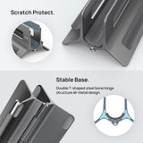 SODI Vertical Laptop Stand for Desk, Gravity Auto Lock MacBook Stand, Aluminum Laptop Holder Vertical Compatible with MacBook Pro, Air, Tablet, Space - Saving Organize Work & Home Office, Gray