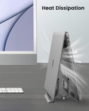 SODI Vertical Laptop Stand for Desk, Gravity Auto Lock MacBook Stand, Aluminum Laptop Holder Vertical Compatible with MacBook Pro, Air, Tablet, Space - Saving Organize Work & Home Office, Gray
