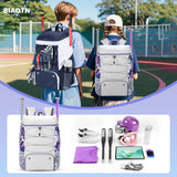 Softball Bag for Girls White, Large Baseball Bat Bag with Shoe Compartment for Youth Adult Women Catchers, T Ball Must Haves Equipment Backpack for Basketball Soccer Sports Gift (White+Camouflage)