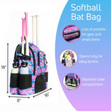 Softball bag with Separate Cleat Compartment - Durable Baseball Equipment Bag with Fence Hook - Trendy Softball Backpack - Softball and Baseball Bat Bag - Adult Softball and Baseball Bag