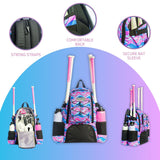Softball bag with Separate Cleat Compartment - Durable Baseball Equipment Bag with Fence Hook - Trendy Softball Backpack - Softball and Baseball Bat Bag - Adult Softball and Baseball Bag