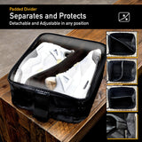 SoleGuardian XXL Sneaker Travel Case – U.S. Brand – Clear Waterproof Lid, Adjustable Dividers – Soft Bag Organizer for up to 4 Pairs of Casual, Athletic, Golf & Sports Shoes, Gift for Men & Women (3)
