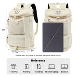 Solid color gym duffel bag backpack, wrestling bag,with shoe compartment, 4 kinds of back method waterproof travel sports walking laptop Lightweight（B - Sea Salt White）