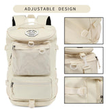 Solid color gym duffel bag backpack, wrestling bag,with shoe compartment, 4 kinds of back method waterproof travel sports walking laptop Lightweight（B - Sea Salt White）