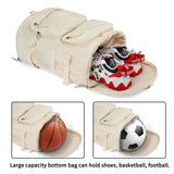 Solid color gym duffel bag backpack, wrestling bag,with shoe compartment, 4 kinds of back method waterproof travel sports walking laptop Lightweight（B - Sea Salt White）