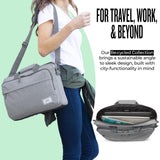Solo New York Briefcase - Laptop Carrying Bag for Women & Men, Brief for Travel & Work, Front Zippered Pocket, Adjustable Shoulder Strap, Fits 15.6" Computer - Re:New, Gray