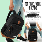 Solo New York Laptop Backpack for Women & Men - Carry On Bookbag for Travel & Work, Lightweight Bag, Side Mesh Pockets, Fits 15.6" Computer - Re:Fresh, Black