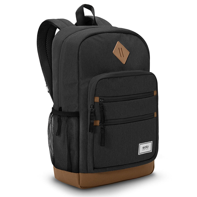 Solo New York Laptop Backpack for Women & Men - Carry On Bookbag for Travel & Work, Lightweight Bag, Side Mesh Pockets, Fits 15.6" Computer - Re:Fresh, Black