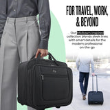 Solo New York Rolling Case with Wheels - Roller Laptop Bag, Wheeled Briefcase for Women & Men, Carry On Size for Travel, Fits 17.3" Computer - Bryant, Black