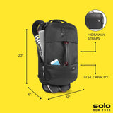Solo New York Travel Backpack Duffel - Convertible Travel Duffle Bag for Men & Women, Carry On Size, Use for Gym, Flights, or Work, Separate Shoe Compartment, Padded Straps - All - Star, Black