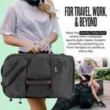 Solo New York Travel Backpack Duffel - Convertible Travel Duffle Bag for Men & Women, Carry On Size, Use for Gym, Flights, or Work, Separate Shoe Compartment, Padded Straps - All - Star, Black