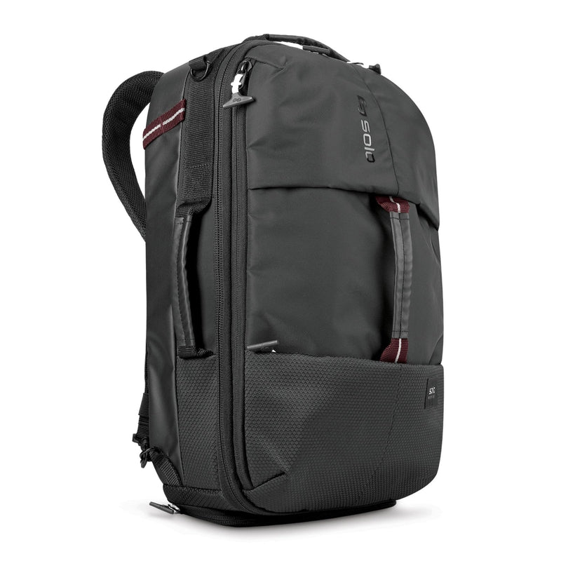 Solo New York Travel Backpack Duffel - Convertible Travel Duffle Bag for Men & Women, Carry On Size, Use for Gym, Flights, or Work, Separate Shoe Compartment, Padded Straps - All - Star, Black