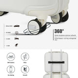 Somago Luggage Sets and Packing Cube Travel Set Lightweight Hardside Polypropylene Suitcases with Double Spinner Wheels and TSA Lock,Creamy White