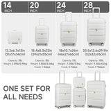 Somago Luggage Sets and Packing Cube Travel Set Lightweight Hardside Polypropylene Suitcases with Double Spinner Wheels and TSA Lock,Creamy White