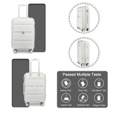 Somago Luggage Sets and Packing Cube Travel Set Lightweight Hardside Polypropylene Suitcases with Double Spinner Wheels and TSA Lock,Creamy White