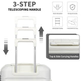 Somago Luggage Sets and Packing Cube Travel Set Lightweight Hardside Polypropylene Suitcases with Double Spinner Wheels and TSA Lock,Creamy White