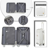 Somago Luggage Sets and Packing Cube Travel Set Lightweight Hardside Polypropylene Suitcases with Double Spinner Wheels and TSA Lock,Creamy White