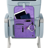 SO~MINE Airplane Pocket Organizer | Tray Table Cover | In Flight Seat Back Organizer Bag | Commuter Essential Travel Bag | Media Pouch For Flying | Travel Gift | Attaches To Luggage (Purple)