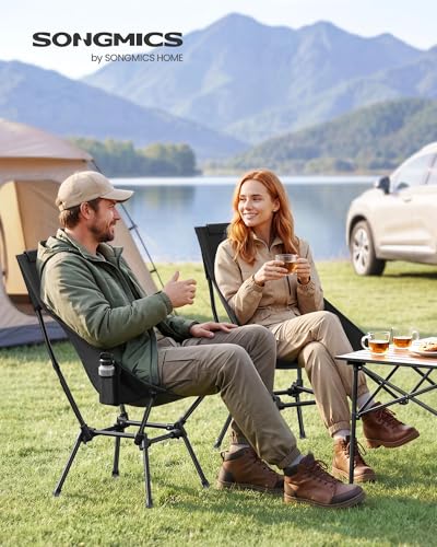 SONGMICS Lightweight Backpacking Chair, Adjustable Height, Steel Frame