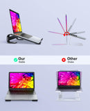 Soqool Laptop Stand for Desk, Ergonomic Detachable Laptop Riser, Aluminum MacBook Stand, Compatible with 12 - 17'' All Laptops Such as MacBook Pro/HP/Dell/Lenovo, Black