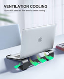 Soqool Laptop Stand for Desk, Ergonomic Detachable Laptop Riser, Aluminum MacBook Stand, Compatible with 12 - 17'' All Laptops Such as MacBook Pro/HP/Dell/Lenovo, Black