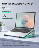 Soqool Laptop Stand for Desk, Ergonomic Detachable Laptop Riser, Aluminum MacBook Stand, Compatible with 12 - 17'' All Laptops Such as MacBook Pro/HP/Dell/Lenovo, Black