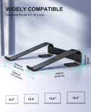 Soqool Laptop Stand for Desk, Ergonomic Detachable Laptop Riser, Aluminum MacBook Stand, Compatible with 12 - 17'' All Laptops Such as MacBook Pro/HP/Dell/Lenovo, Black