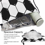 Sotunad Drawstring Bag Sports Backpack Football Texture Soccer with Black and White Elements Seamless Pattern Sutiable for Dance Sports Beach Short Travel Stroage 14x16.9 Inch