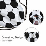 Sotunad Drawstring Bag Sports Backpack Football Texture Soccer with Black and White Elements Seamless Pattern Sutiable for Dance Sports Beach Short Travel Stroage 14x16.9 Inch