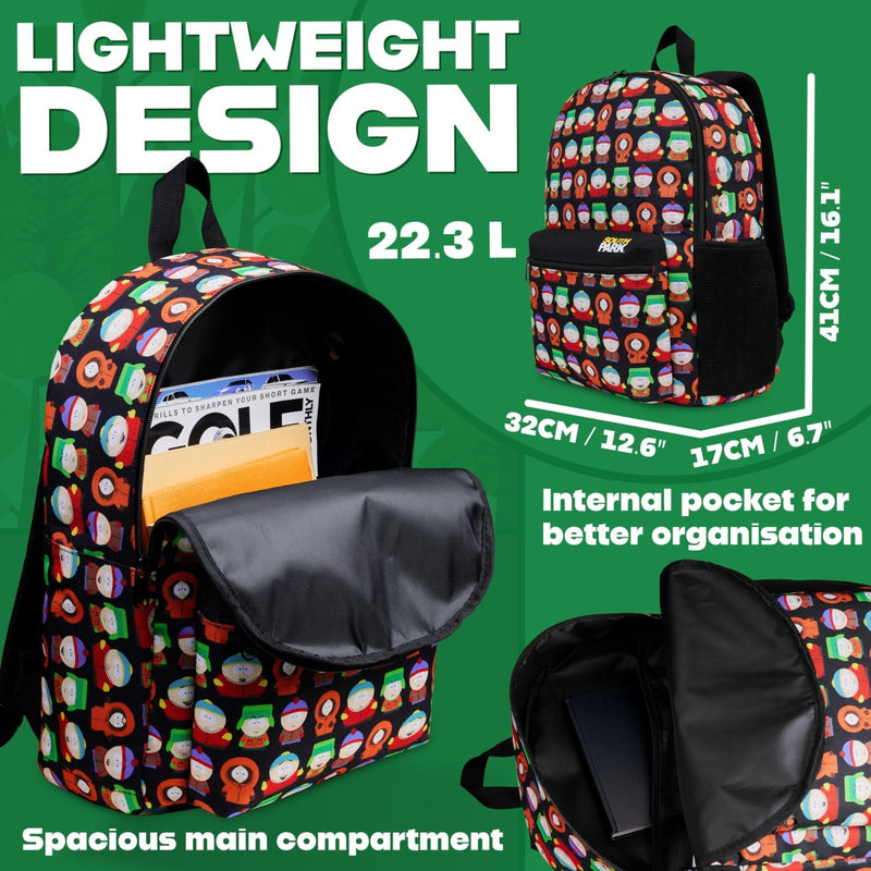 South Park Backpack Men Teens Work Gym Bag Stan Kenny Eric Rucksack Bookbag (AOP