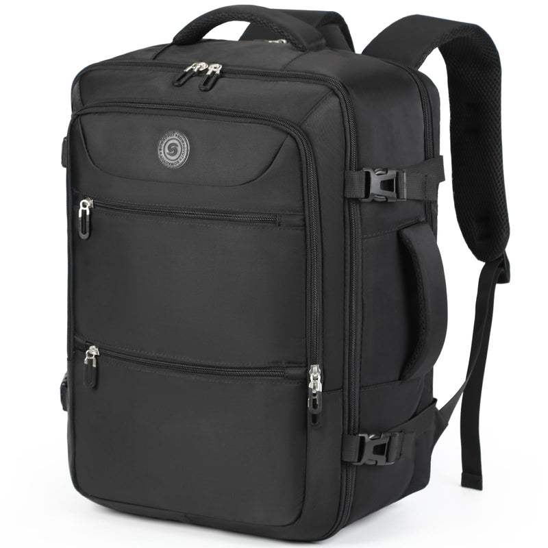 Sowaovut Travel Laptop Backpack, Extra Large High School College Backpacks, Flight Approved Daypack Business Bag Fit 17.3 inch Laptop for Men Women (Black)