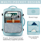 Sowaovut Travel Laptop Backpack, Extra Large High School College Backpacks, Flight Approved Daypack Business Bag Fit 17.3 inch Laptop for Men Women (Light Blue)