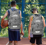 Spalding Basketball Backpack Sports Bag | Large Grey Backpack with Shoe and Ball Compartment | Use for Sport Accessories and Stuff | Basketball Gifts for Sports Players