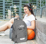 Spalding Basketball Backpack Sports Bag | Large Grey Backpack with Shoe and Ball Compartment | Use for Sport Accessories and Stuff | Basketball Gifts for Sports Players