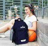 Spalding Basketball Backpack Sports Bag | Large Navy Backpack with Shoe and Ball Compartment | Use for Sport Accessories and Stuff | Basketball Gifts for Sports Players