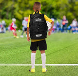 Spalding Soccer Backpack Sports Bag, Black Soccer Bag with Ball and Shoe Compartment, Use for Track Bags, Basketball Sport Ball Accessories & Stuff, Gifts for Sports Players