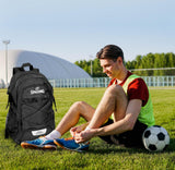 Spalding Soccer Backpack Sports Bag, Black Soccer Bag with Ball and Shoe Compartment, Use for Track Bags, Basketball Sport Ball Accessories & Stuff, Gifts for Sports Players