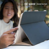 Speck New iPad Pro 11 Inch Case (2024 Model, 5th Gen) - with Pencil Holder, Drop & Camera Protection, Slim Multi Range Stand, Balance Folio, No Auto/Sleep Wake Function - Black/Black/White