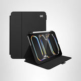 Speck New iPad Pro 11 Inch Case (2024 Model, 5th Gen) - with Pencil Holder, Drop & Camera Protection, Slim Multi Range Stand, Balance Folio, No Auto/Sleep Wake Function - Black/Black/White