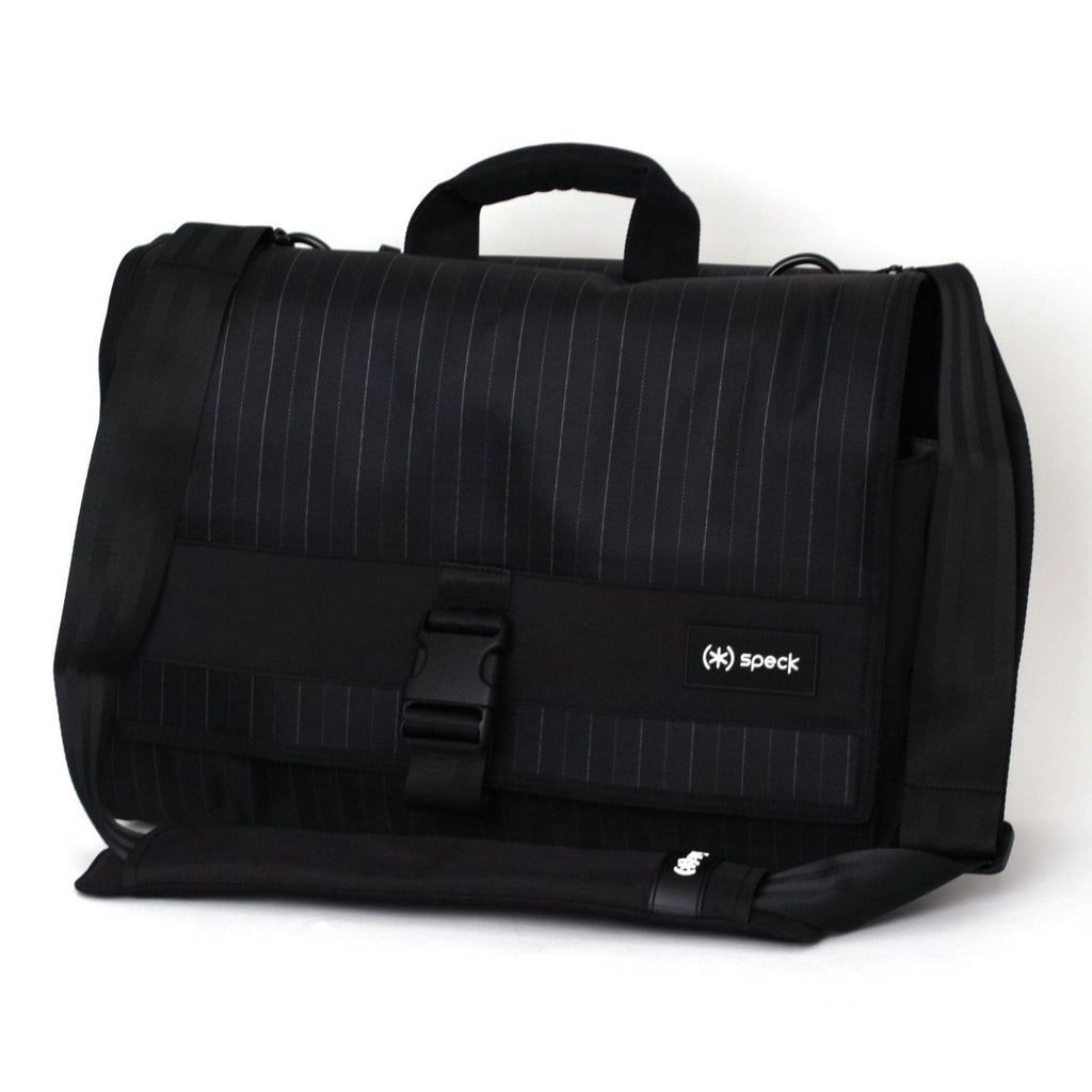 Speck Products CorePack Fly Notebook Messenger Bag for Laptops up to 15 Inches in Speakeasy Gray Pinstripe, NBAG - CORE15 - PINGRY