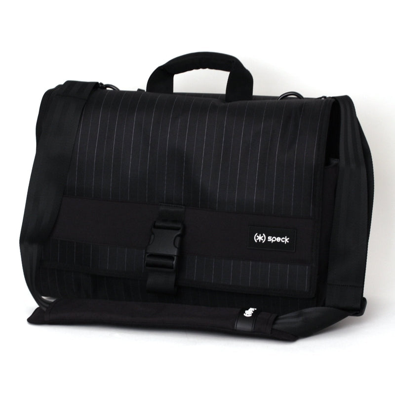 Speck Products CorePack Fly Notebook Messenger Bag for Laptops up to 15 Inches in Speakeasy Gray Pinstripe, NBAG - CORE15 - PINGRY