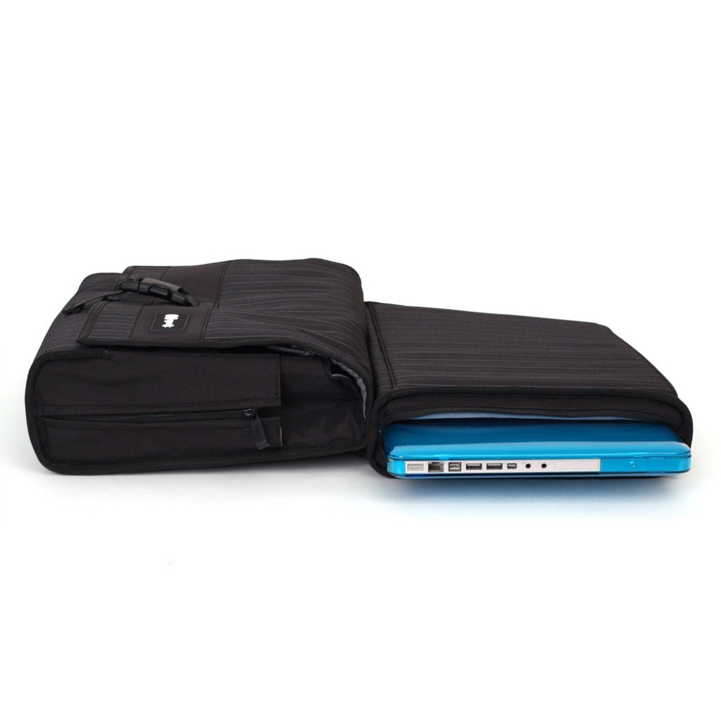 Speck Products CorePack Fly Notebook Messenger Bag for Laptops up to 15 Inches in Speakeasy Gray Pinstripe, NBAG - CORE15 - PINGRY