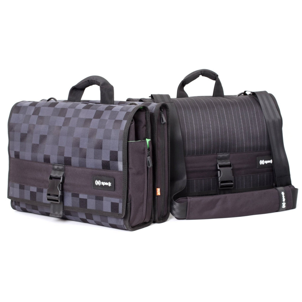 Speck Products CorePack Fly Notebook Messenger Bag for Laptops up to 15 Inches in Speakeasy Gray Pinstripe, NBAG - CORE15 - PINGRY